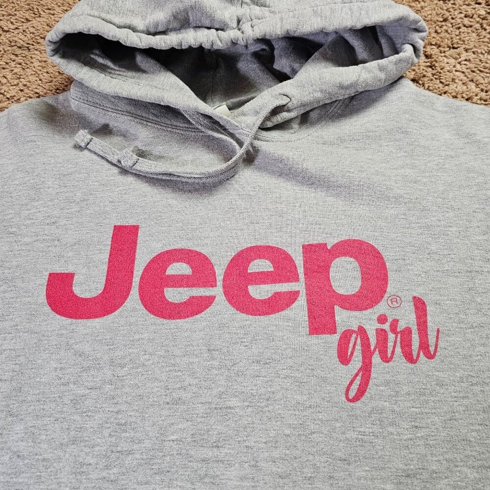 Jeep Girl Hoodie Womesn XL Gray Port & Company Pullover Sweatshirt - Picture 3 of 8